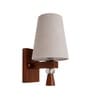 Wooden Wall Lamp with Grey  cotton shade