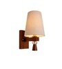 Wooden Wall Lamp with Grey  cotton shade