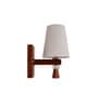 Wooden Wall Lamp with Grey  cotton shade