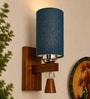 Wooden Wall Lamp with Maroon Jute shade