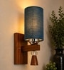 Wooden Wall Lamp with Maroon Jute shade