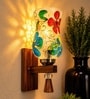 Wooden Wall Lamp with Mosaic Glass
