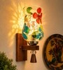 Wooden Wall Lamp with Mosaic Glass
