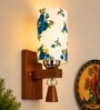 Wooden Wall Lamp with Multicolor cotton shade