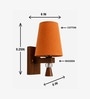 Wooden Wall Lamp with Orange cotton shade