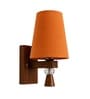 Wooden Wall Lamp with Orange cotton shade