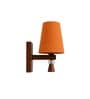Wooden Wall Lamp with Orange cotton shade