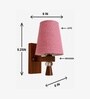 Wooden Wall Lamp with Pink Jute shade