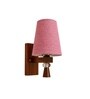 Wooden Wall Lamp with Pink Jute shade