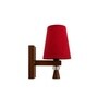 Wooden Wall Lamp with Red cotton shade