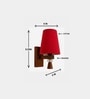 Wooden Wall Lamp with Red cotton shade