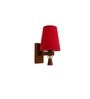 Wooden Wall Lamp with Red cotton shade