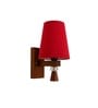 Wooden Wall Lamp with Red cotton shade