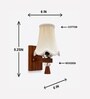Wooden Wall Lamp with Vintage off-white cotton Shade