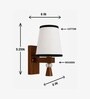 Wooden Wall Lamp with White & Black  cotton shade