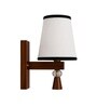 Wooden Wall Lamp with White & Black  cotton shade