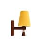 Wooden Wall Lamp with Yellow cotton shade