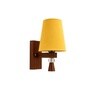 Wooden Wall Lamp with Yellow cotton shade