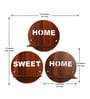 (Set Of 3) Home Sweet Home Wooden Wall Shelfs In Brown Color