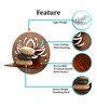 (Set Of 3) Lotus Wooden Wall Shelfs In Brown Color