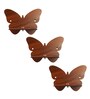 (Set Of 3) Butterfly Wooden Wall Shelfs In Brown Color