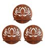 (Set Of 3) Lotus Wooden Wall Shelfs In Brown Color