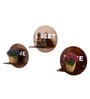 (Set Of 3) Home Sweet Home Wooden Wall Shelfs In Brown Color