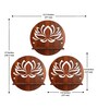 (Set Of 3) Lotus Wooden Wall Shelfs In Brown Color