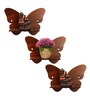 (Set Of 3) Butterfly Wooden Wall Shelfs In Brown Color