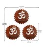 (Set Of 3)Om Wooden Wall Shelfs In Brown Color