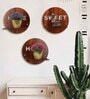 (Set Of 3) Home Sweet Home Wooden Wall Shelfs In Brown Color
