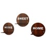 (Set Of 3) Home Sweet Home Wooden Wall Shelfs In Brown Color