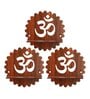 (Set Of 3)Om Wooden Wall Shelfs In Brown Color