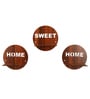 (Set Of 3) Home Sweet Home Wooden Wall Shelfs In Brown Color