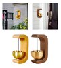 Wooden Wind Chime with Hanging Bells Wood/Metal Chime (Brown)