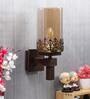 Wooden Wall Mounted Uplight Sconce (Brown)