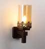 Wooden Wall Mounted Uplight Sconce (Brown)