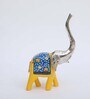Wooden Yellow Handpainted Elephant (Set Of 3) Figurine