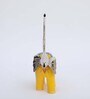 Wooden Yellow Handpainted Elephant (Set Of 3) Figurine