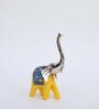Wooden Yellow Handpainted Elephant (Set Of 3) Figurine