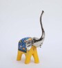 Wooden Yellow Handpainted Elephant (Set Of 3) Figurine