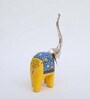 Wooden Yellow Handpainted Elephant (Set Of 3) Figurine