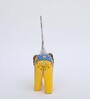 Wooden Yellow Handpainted Elephant (Set Of 3) Figurine