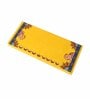 Wooden Yellow Laxmi Ganesh Puja Chowki In Shubh Mustard