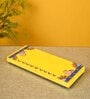 Wooden Yellow Laxmi Ganesh Puja Chowki In Shubh Mustard