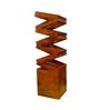 Wooden Zig Zag Shade Table Lamp With Brown Base