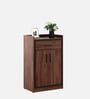 Woodland 2 Door Shoe Cabinet With Drawer In Sheesham & Melamine Finish