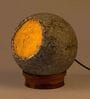 Woodlot Bulbous Feather Cement Wooden Base  Table Lamp