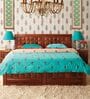 Woodrow King bed with Hydraulic  in Honey Finish