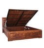 Woodrow King bed with Hydraulic  in Honey Finish